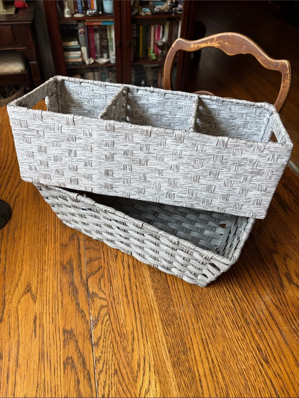 Gray Woven Storage Basket Set with Dividers - Home Accents
